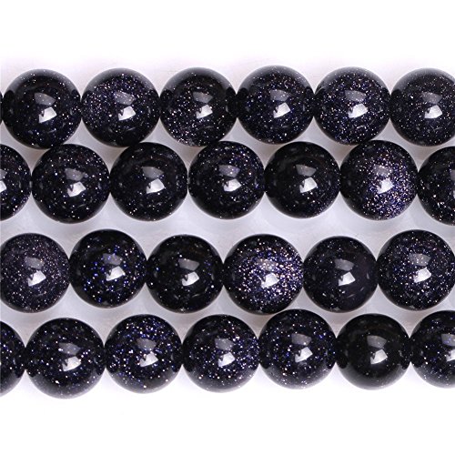 5mm Natural Blue Sandstone Beads Round Gemstone Loose Beads for Jewelry Making (78-80pcs/strand)