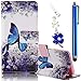 Samsung Galaxy J7 (2015) Case, Boince 3 in 1 Accessory Magnetic Snap PU Leather Flip Wallet Case + [Diamond Antidust Plug] + [Metal Stylus Pen] Anti Scratch Shockproof Protective Bumper-Blue Butterfly