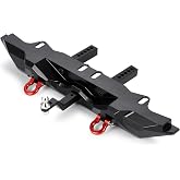 RCLIONS Aluminum Rear Bumper with Trailer Hitch D-Ring Shackles for TRX4 | 1/10th RC Crawler Car Upgrades Parts