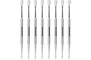 NFRBTD 8 Pack Wax Carving Tools Double-Ended Sculpting Tools Stainless Steel Modeling Tools for Wax Jewelry Clay Pottery (Silver)
