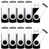 USB Flash Drive 4GB 10 Pack USB 2.0 Thumb Drive Jump Drive Bulk Memory Sticks Zip Drives Swivel Keychain Design 10 Pieces Bla
