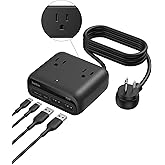 Belkin GaN Charging Station 70W, 7-in-1 Dual USB C Charger w/ 3X AC Outlets, 2X USB A Ports - Power Strip for iPhone, Apple Watch, iPad, MacBook, Chromebook, Samsung Galaxy, Pixel 10, & More - Black