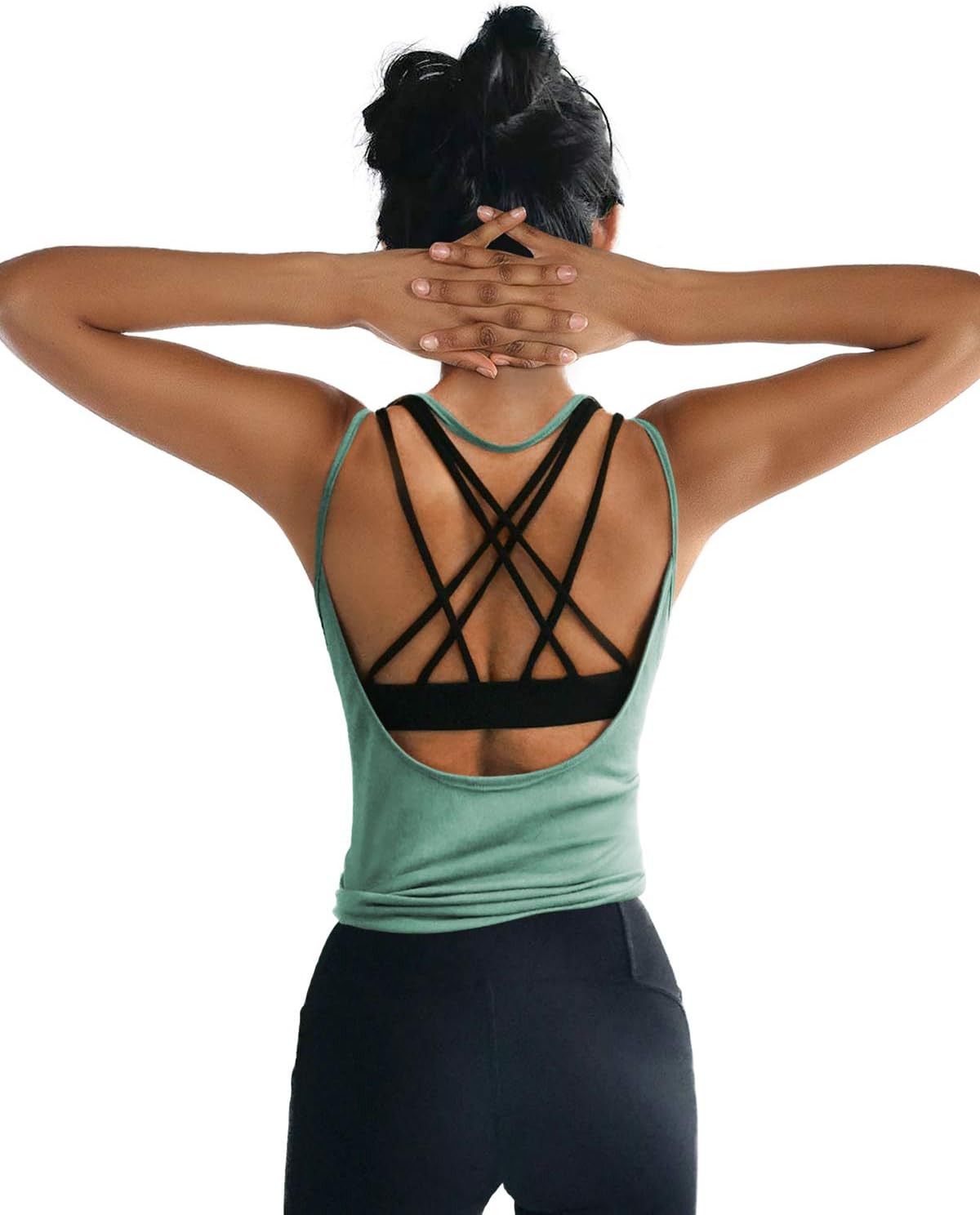 OYANUS Womens Summer Workout Tops Sexy Backless Yoga Shirts Open Back Activewear Running Sports Gym Quick Dry Tank Tops
