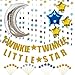 KUNGYO Twinkle Twinkle Little Star Decorations Kit-Glittery Gold Banner-Star Garland -Cupcake Toppers-Moon&Star Mylar Foil Balloons -Perfect Baby Shower Birthday Party Decor Supplies (Blue)