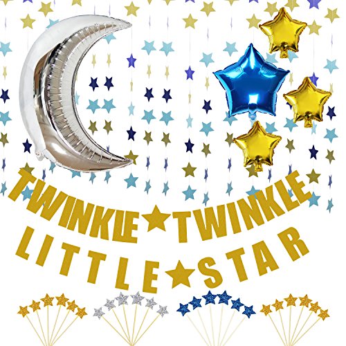 Kungyo Twinkle Twinkle Little Star Decorations Kit Glittery Gold