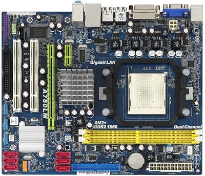 ASRock Motherboard AM2+ 5.2GT/S 2xDDR2 PCI-E OB 6xSATA