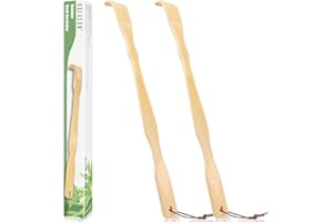 HOFASON 2 Pack Wooden Bamboo Back Scratcher for Adults Men Women, Gifts for Seniors, Small Funny Christmas Gifts for Elderly Men Women, 16.5 Inch Long Handle Back Scratchers Easter Basket Stuffers