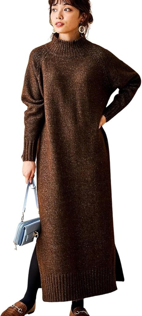 Amazon Nissen ニッセン ワンピース ドレス タートルネック 標準サイズ ワンピース ハイネックニットロングワンピース ワンピース チュニック 通販