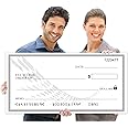 Big Check Large Check - 30" x 16" Reusable Giant Check Big Checks for Presentations for Awards,Giant Fake Check for Endowment Donations, Large Blank Oversized Check Cardboard