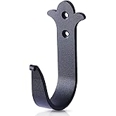 Decorative Iron Hooks, Black Wall Mounted Hooks Heavy Duty Rustic Metal Hanger for Hanging Coats, Hats & Bags, Rustic Towel, Key Holder, Scarves, Purses, Backpacks Home Decor (1)