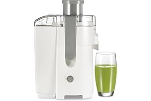Hamilton Beach HealthSmart Juicer Machine, Compact Centrifugal Extractor, 2.4” Feed Chute for Fruits and Vegetables, Easy to Clean, BPA Free, 400W, White (67501)