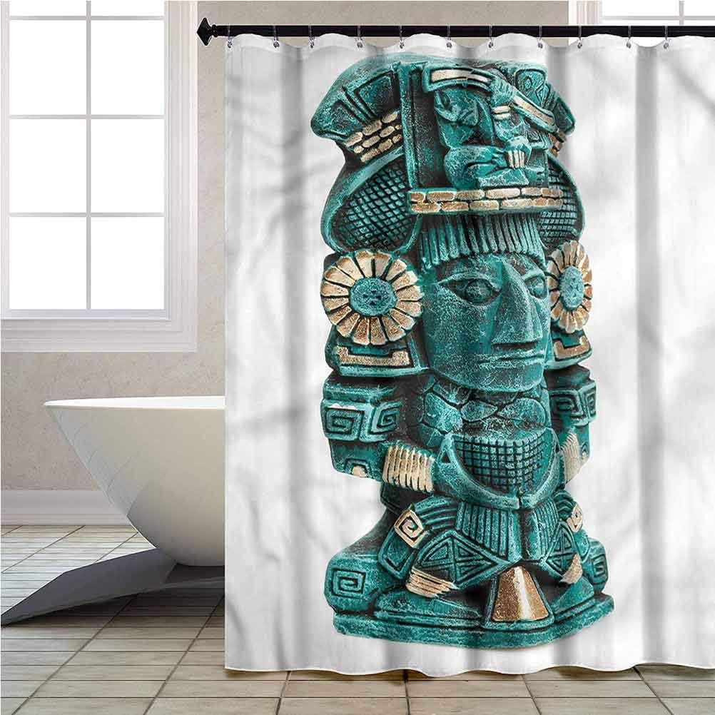 Aishare Store Shower Curtain Mesoamerican Mayan Spiritual Statue
