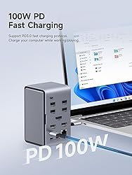 Hagibis USB C Docking Station Triple Monitor, LED
