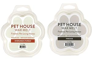 ONE FUR ALL Pet House Evergreen Forest, Fireside Winter Wax Melts - Long-Lasting Scented Holiday Wax Melts, Plant Based, Pet Friendly Pack of 2