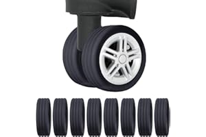 AKURIEEY Luggage Wheels Covers, 8 Pcs Luggage Caster Cover For Most 8-spinner Wheels Luggage Sets,Luggage Spinner Wheel Silicone Protective Cover With Wear-resistant, Anti-noise (Black)