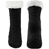 Junely Slipper Socks with Grips for Women Winter Fuzzy Cozy Fluffy Warm Non Slip Thick Comfy Soft Fleece Lined Cabin Socks