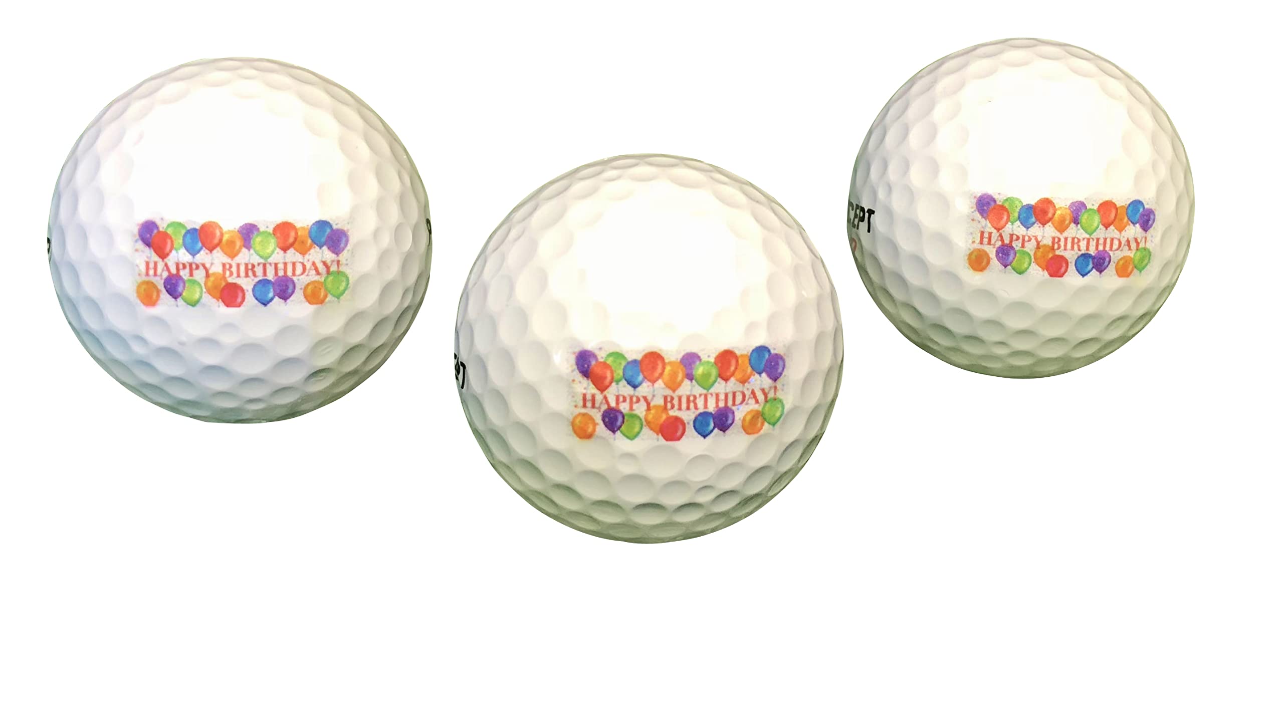 Set of 3 Golf Balls with Happy Birthday Motif in a gift box/Golf Birthday Gift