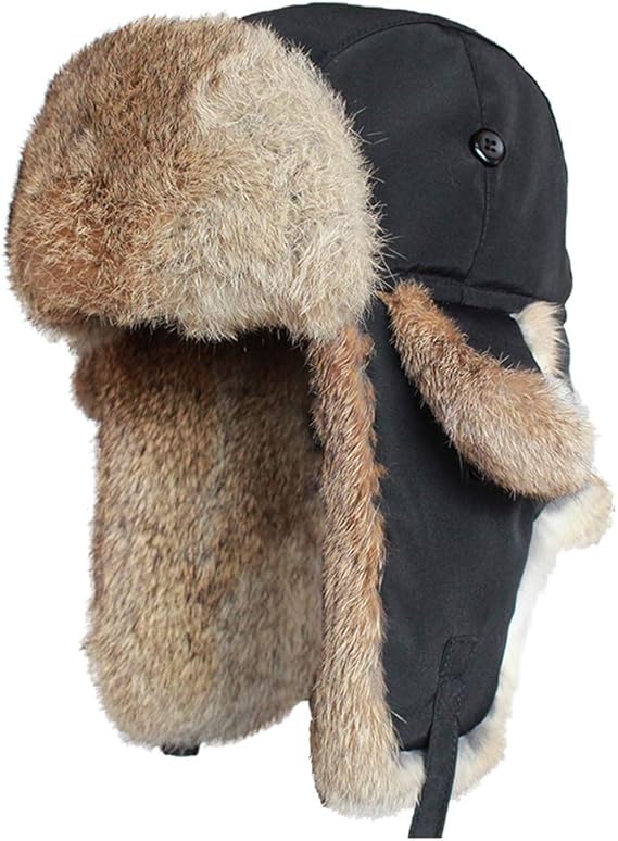 Chapeau de Trappeur Imperméable pour Homme Femme Chaud Hiver Chapka Bonnet d'aviateur Russe