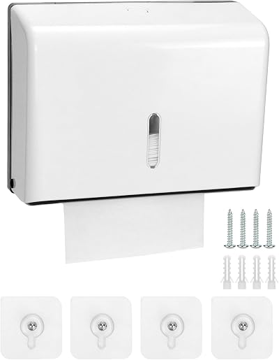 QWORK Multifold Hand Towel Dispenser Hold 200 Paper Tissues Z Fold 24x8 cm