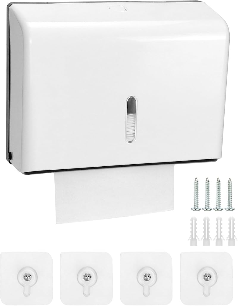 QWORK Multifold Hand Towel Dispenser Hold 200 Paper Tissues Z Fold 24x8 cm