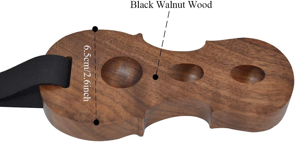 Solid Wood Cello Endpin Rest Non-slip Stopper Anchor Protector in Cello Shape 3 Holes Holder(Black Walnut) - Image 5