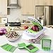 Vegetable Chopper Mandoline Slicer Cutter Chopper and Grater 8 in 1 Vegetable Slicer Cheese Grater Potato Onion Chopper with Container (Green)