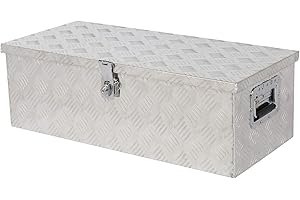 AutoForever 30" L x 14" W x 10" H Aluminum Truck Bed Tool Box, Pick Up RV Trailer Toolbox Storage Lockable Organizer with Side Handle and Lock Keys, Silver