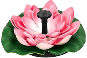 PILAVALOO Solar Water Fountain, Water Lily Solar Fountain for Bird Bath, Garden Decor Solar Fountain, Fountain Pump for Bird Bath Outside Pond and Backyard, 6 Nozzles
