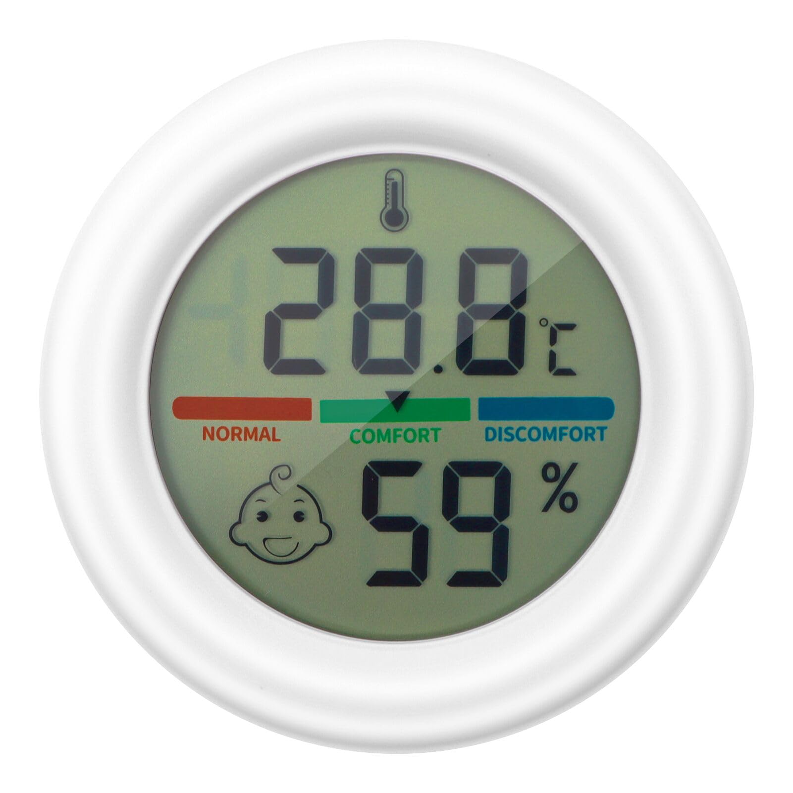 Digital Thermometer Hygrometer Room Thermometer with Temperature Humidity Monitor Indoor Thermometer Room Temperature Home Hygrometer Humidity Gauge (White)