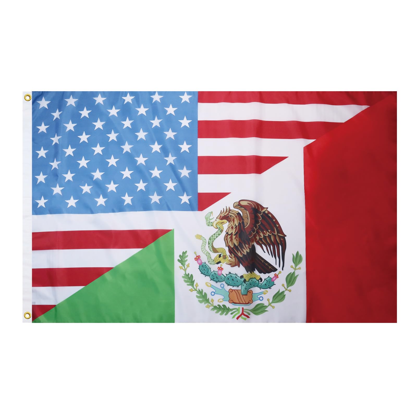 AZ FLAG - Mexico United States Friendship Flag - 3x5 Ft - 100D Polyester American Mexican Friend Banner with Two Metal Grommets - Fade Resistant - Vivid Colors - 3' x 5' Feet - 150x90 Cm