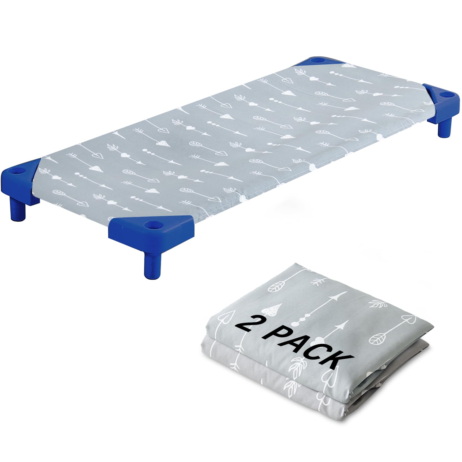 Photo 1 of Cot Sheets for Daycare Standard Size 2 Pack, Children’s Naptime Cot Sheet, Breathable Microfiber Nap Sheet for Boys and Girls, 23" x 51"