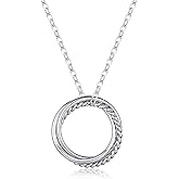 USEEDOVIA 30th 40th 50th 60th 70th Birthday Gifts for Women, 925 Sterling Silver Circle 3 4 5 6 7 Decades Birthday Necklace Birthday Jewelry Gift for Her Mom Friend Daughter Sister Lover Family