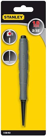 STANLEY 3/32in Dynagrip Nail Punch 0-58-913 Hardened Precision Milled 5in Red view 2