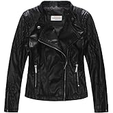 LJYH Girls Faux Leather Quilted Shoulder Motorcycle Jackets Kids Spring Moto Biker Coats