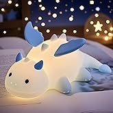 POSSHE Dragon Night Light, Cute Baby Dragon Gifts, Soft Silicone Lamp with 3 Level Warm Light and RGB Changing, Breastfeeding Nursery Portable Kawaii Bedside Lamp for Baby, Toddler, Boys and Girls