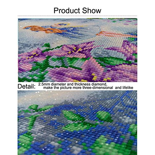 Taloyer DIY Peacock 5D Diamond Rhinestone Painting Cross Stitch Kit Mosaic Home Decor Crafts