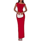 PRETTYGARDEN Skirt Sets Women 2 Piece Outfits Summer 2025 One Shoulder Sexy Ruched Bodycon Maxi Long Skirts