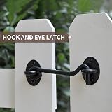 TOPYWMSP Hook and Eye Latch 6 Inch Stainless Steel Door Lock Black 2 Pack view 5