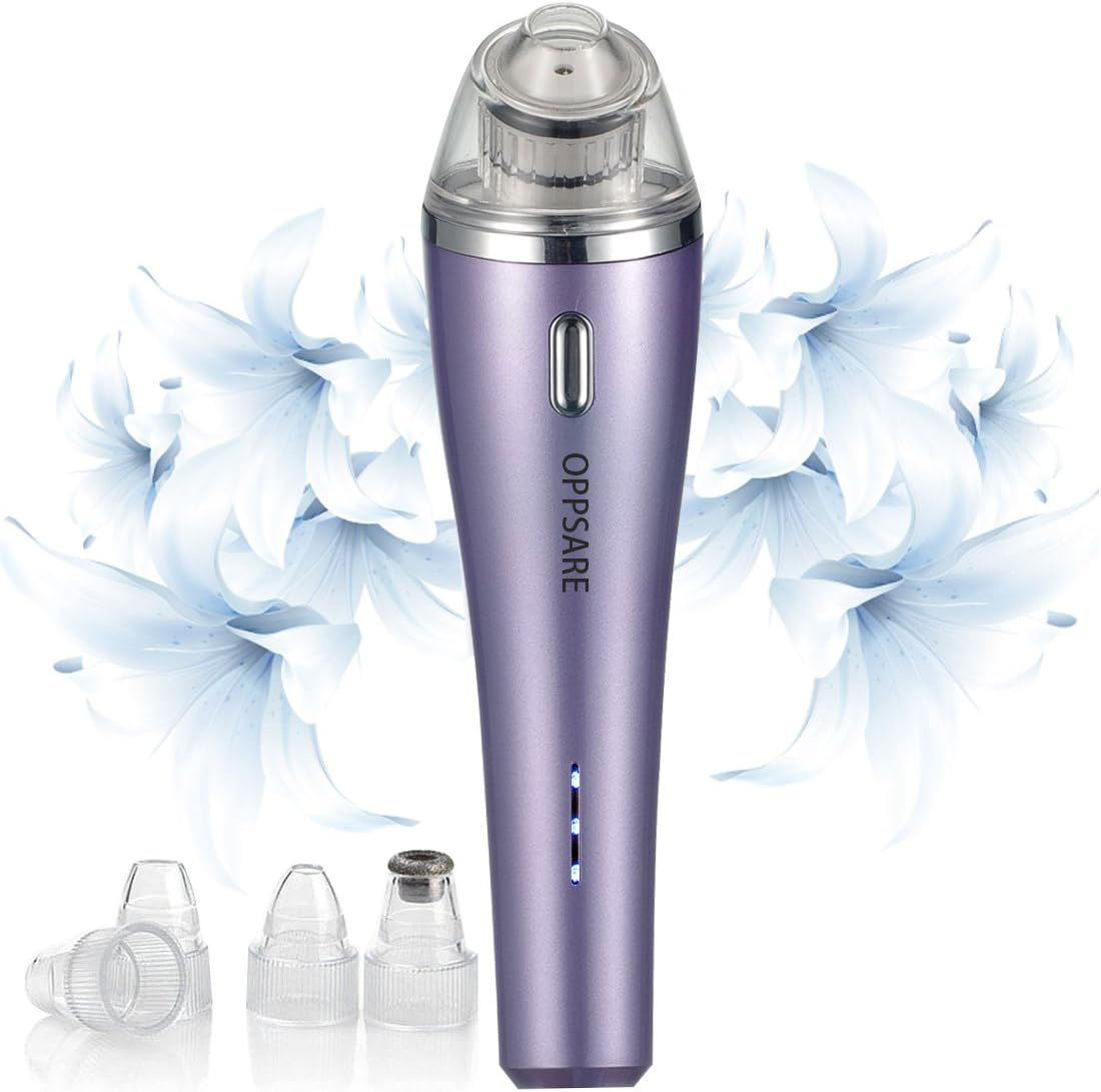 OPPSARE Electronic Blackhead Remover Facial Pore Cleaner Suction Acne Removal Vacuum Suction Extractor Microdermabrasion Machine (purple)
