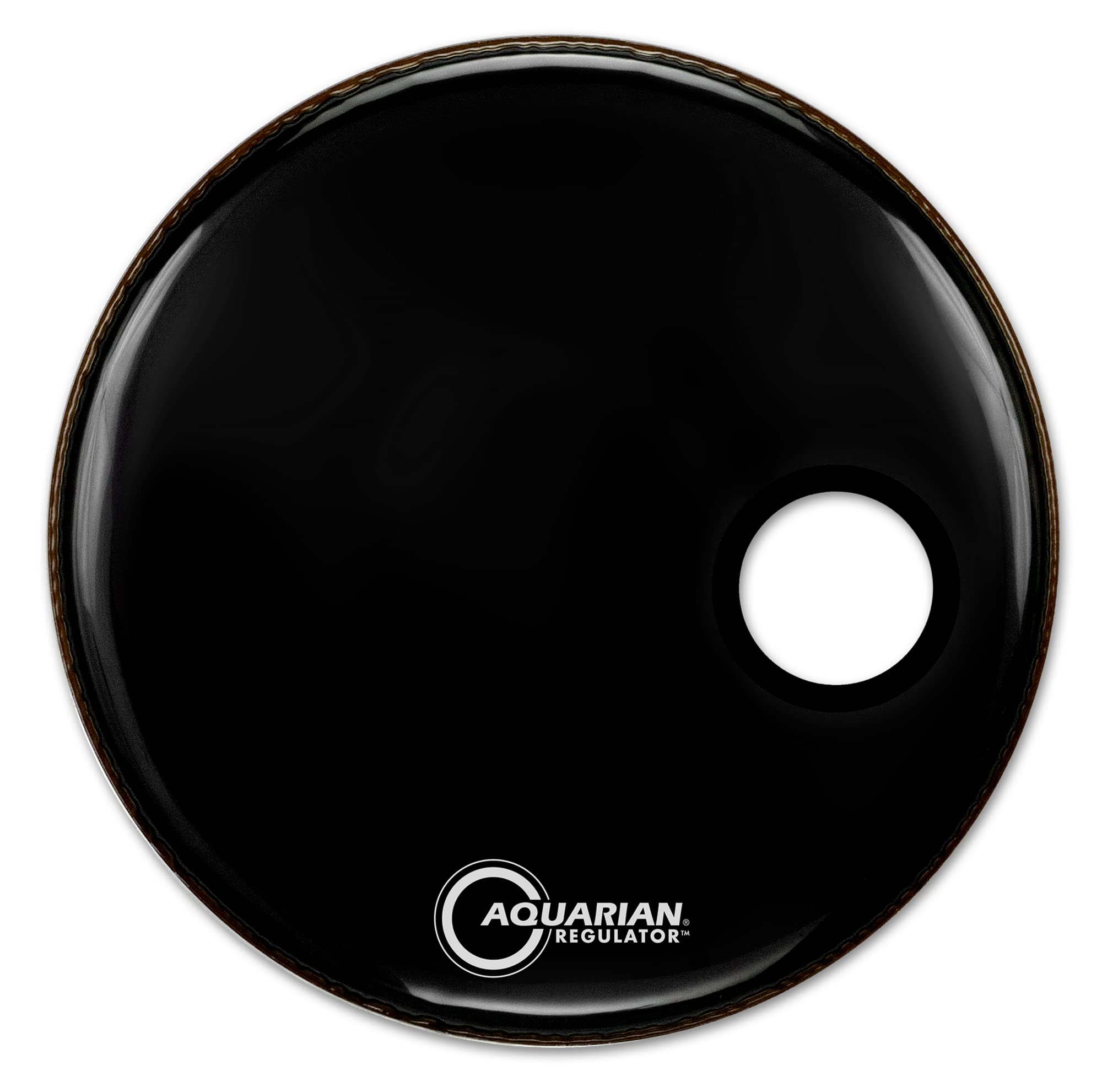 Aquarian Regulator 22-inch Small Port Hole Bass Drum Head - Black