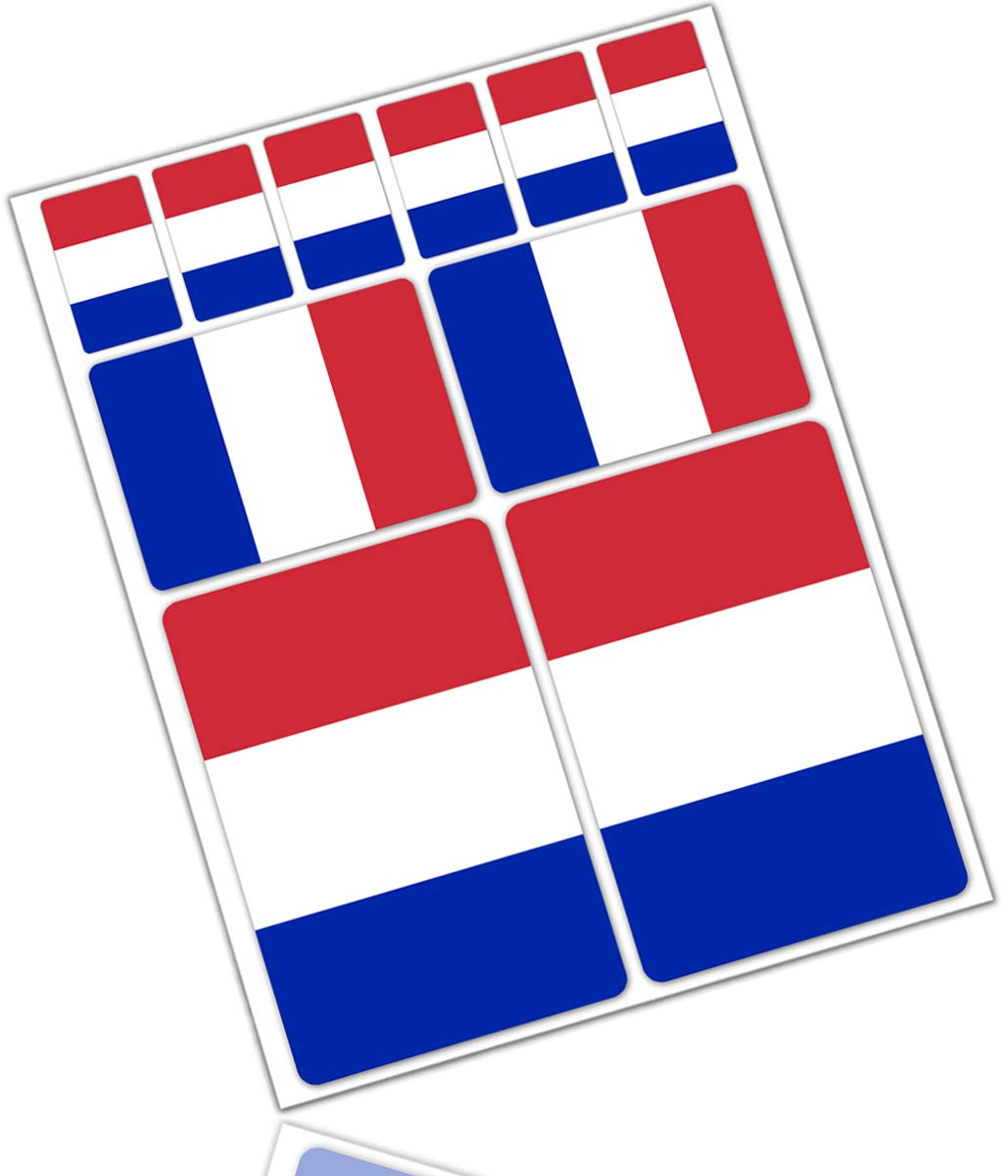 Biomar Labs National Flag Vinyl Sticker Set Weatherproof Self Adhesive Country Flag Decals for Car Motorcycle Bicycle Scooter Helmet Interior Exterior (France French National Flag D 22)