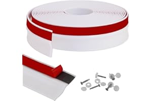 Gaahing Garage Door Top and Sides Seal Strip, Universal Weather Stripping, Self-Adhesive Weatherproofing Molding Trim with 40 Sets of Screws (White, 32.8 FT)
