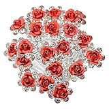 Rbenxia Bridal Wedding Crystal Hair Pins Bridal Prom Clips Pack of 20pcs Red
