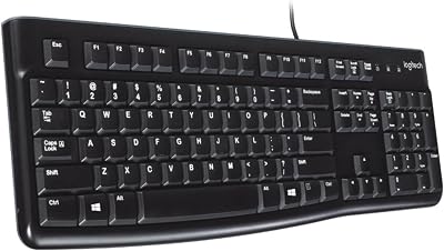 Logitech K120 Wired Keyboard for Windows UK QWERTY Black USB Plug-and-Play