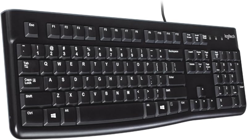 Logitech K120 Wired Keyboard for Windows UK QWERTY Black USB Plug-and-Play