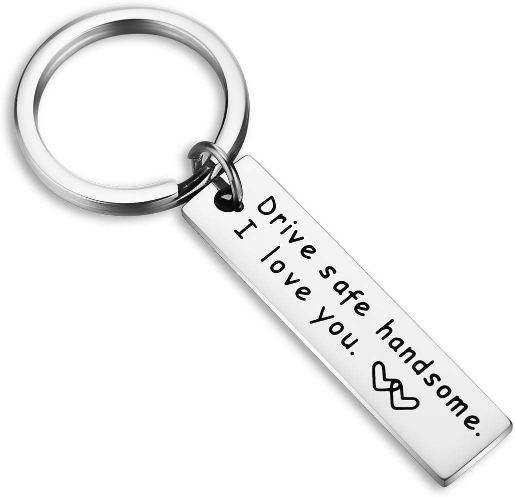 Udobuy Drive Safe Keychain I Need You Here with Me Husband Gift Boyfriend Gift Trucker Gift Sweet 16 Gift, Dad Gift, Men Gift