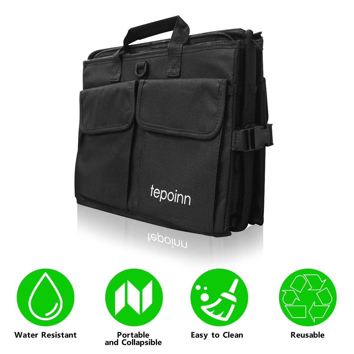 Tepoinn Kofferraum Organizer Auto mit Kühlfach Haltbar und faltbar Grosse Kapazität Perfekt für jedes Fahrzeug