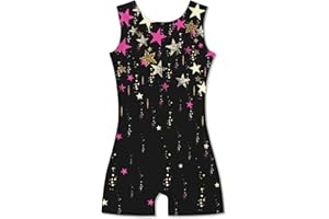 Idgreatim Gymnastics Leotards for Girls Sparkly Biketards Unitards with Shorts Athletic Tumbling Outfit 2-10 Years Old