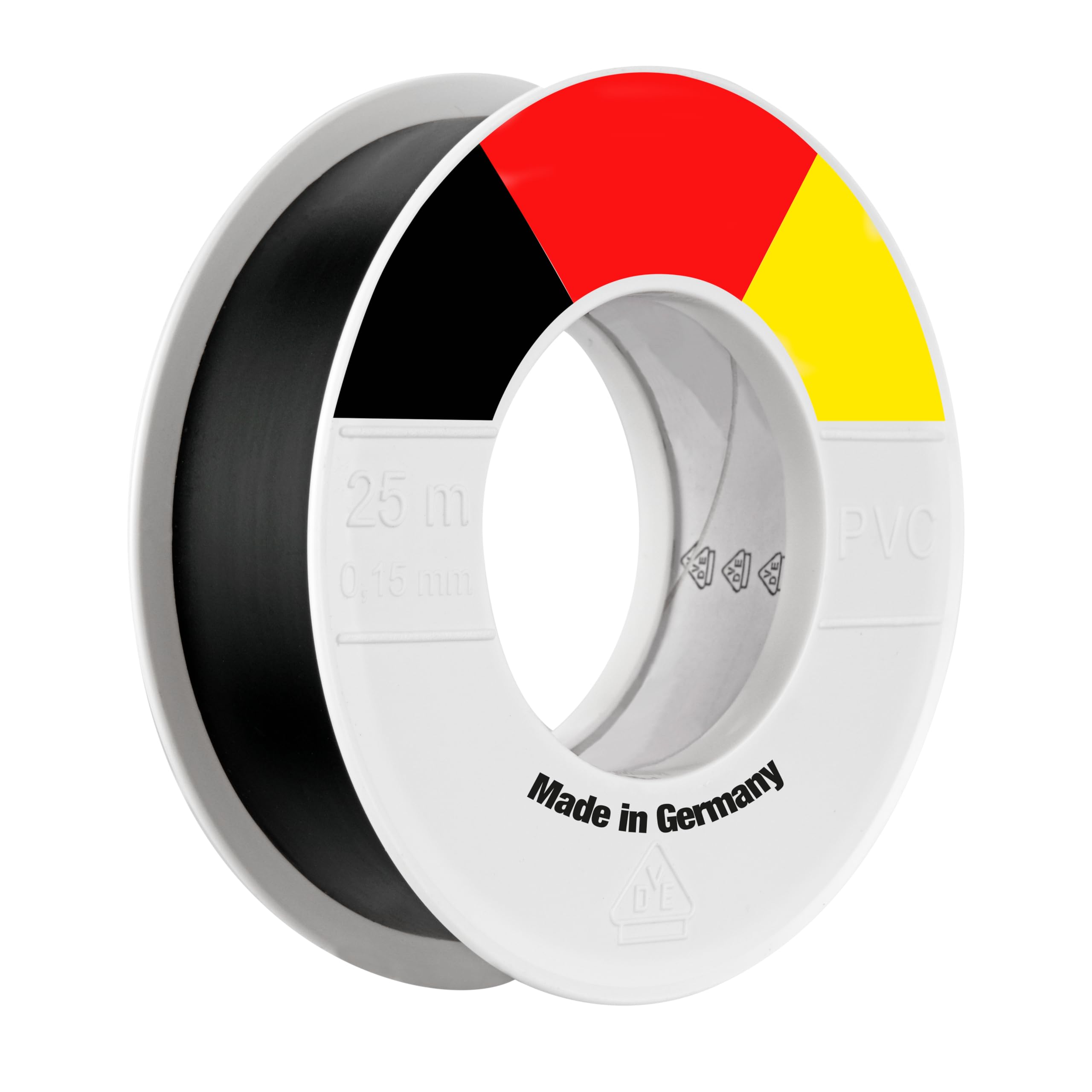 REV Ritter 0518216777 ISO Tape 0.15 mm x 25 mm x 25 m Black