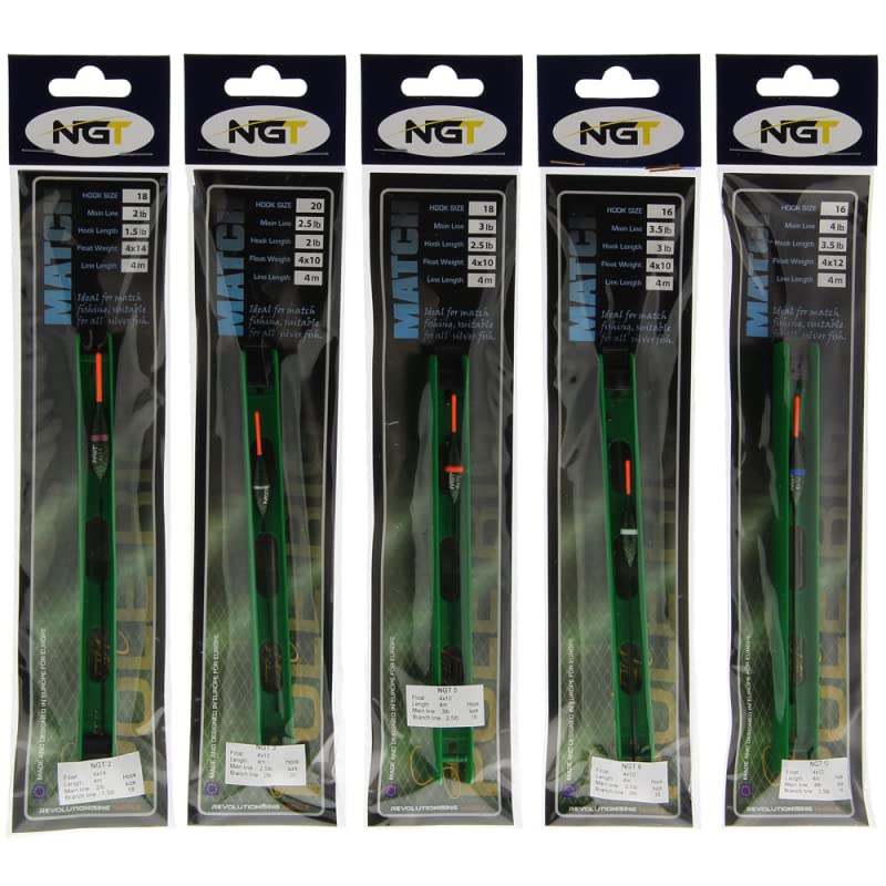 10x Deluxe Barbless Pole Float Rigs Lightweight For Coarse, Match or Carp Fishing Tackle Bait Lure (10 X Match Pole Rigs)